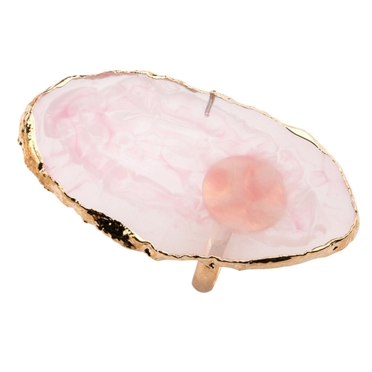 Generic Resin Nail Art Finger Ring Plate Gel Polish Cream Holder Mixing Color Palette